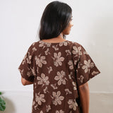 Chocolate cotton maternity nursing kaftan