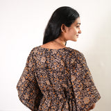 Brown hand block cotton kaftan