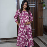 Magenta floral maternity nursing wear