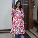 Dark maroon maternity nursing wear