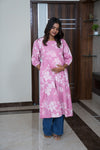 Pastel pink hibiscus maternity nursing wear