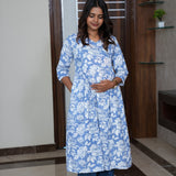 Blue roses maternity nursing wear