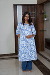 Blue roses maternity nursing wear