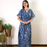 Midnight blue cotton kaftan