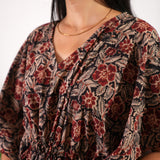 Red roses hand block cotton kaftan