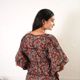 Red roses hand block cotton kaftan