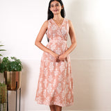 Beige cotton waist dress