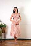 Beige cotton waist dress