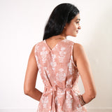 Beige cotton waist dress