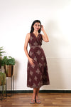 Chocolate cotton waist dress