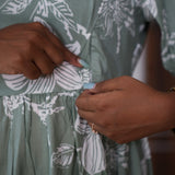 Pastel green hibiscus maternity nursing wear