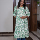Emerald floral maternity nursing wear