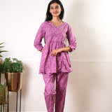 Purple angrakha cotton comfies