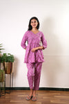 Purple angrakha cotton comfies
