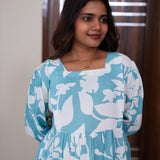 Electric blue fern maternity nursing wear