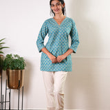 Azure cotton short kurti