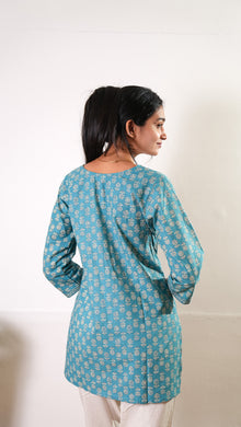 Azure cotton short kurti