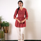 Sindoor peplum cotton short kurti