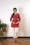Sindoor peplum cotton short kurti