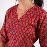 Sindoor peplum cotton short kurti
