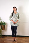 Pastel green cotton short kurti