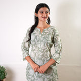 Pastel green cotton short kurti