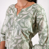 Pastel green cotton short kurti