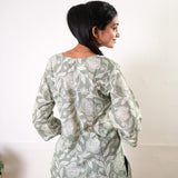 Pastel green cotton short kurti