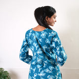 Turquoise cotton short kurti