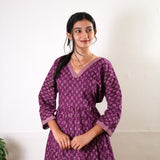 Purple pisces peplum cotton short kurti