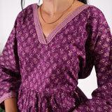 Purple pisces peplum cotton short kurti