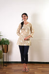 Beige cotton short kurti