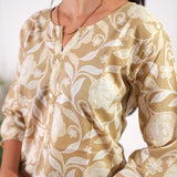 Beige cotton short kurti