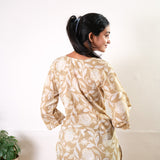 Beige cotton short kurti