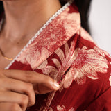 Red v neck maternity nursing cotton co-ords set