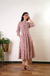 Baby pink cotton maternity nursing co-ords set
