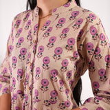 Baby pink cotton maternity nursing co-ords set