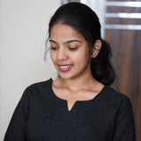 Black cotton chikankari short kurti
