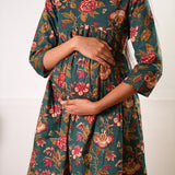 Forest green maternity nursing cotton comfies