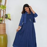 Indigo overcoat long gown