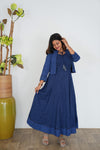 Indigo overcoat long gown