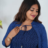 Indigo overcoat long gown