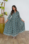 Forest green long gown