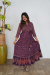 Violet floral long gown