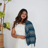 White with blue overcoat long gown