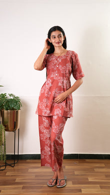 Mauve maternity nursing sleep wear