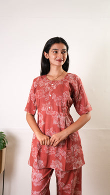 Mauve maternity nursing sleep wear
