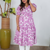 Lavender floral midi dress
