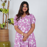 Lavender floral midi dress