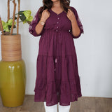 Violet cotton midi dress